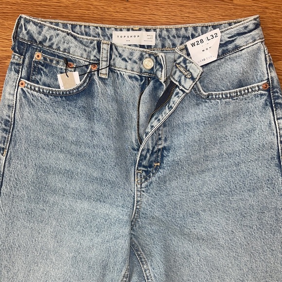 Top shop 28 W x 32 L new with tags Mom jeans Tapered - Picture 2 of 5